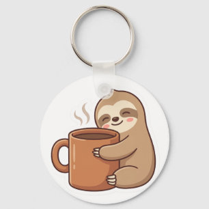 Adorable Sloth Coffee Keychain Bag Charm Accesso