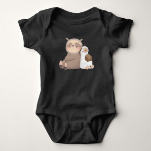 adorable sloth relaxing on a llama Bodysuit