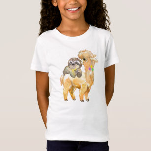 Adorable Sloth Riding Llama T-Shirt
