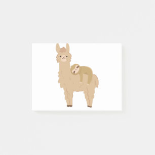 Adorable Sloth Sleeping on a Llama Post-it Notes