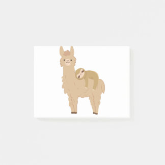 Adorable Sloth Sleeping on a Llama Post-it Notes