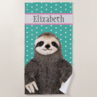 Adorable Sloth Teal Name Kid's Animal