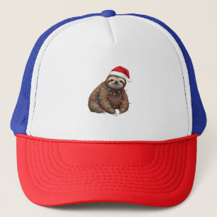Adorable Sloth Wrapped in Holiday Lights Classic T Trucker Hat