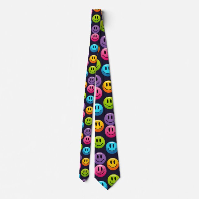 "Adorable Smile Emoji Pattern Collection" Tie (Back)