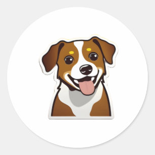 Adorable smiling dog with beautiful eyes classic round sticker