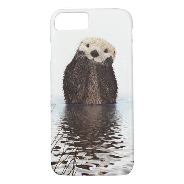 Adorable Smiling Otter in Lake Case-Mate iPhone Case (Back)