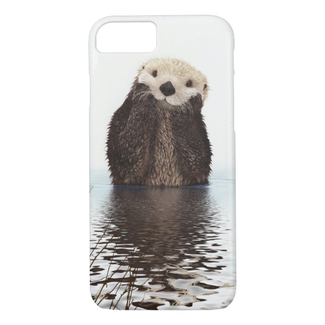 Adorable Smiling Otter in Lake Case-Mate iPhone Case (Back)
