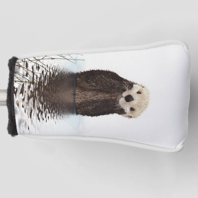 Adorable Smiling Otter in Lake Golf Head Cover (Front)