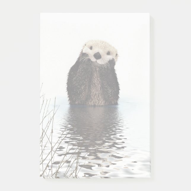 Adorable Smiling Otter in Lake Post-it Notes (Front)