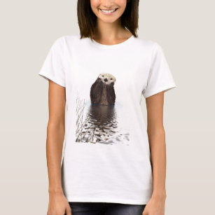 Adorable Smiling Otter in Lake T-Shirt