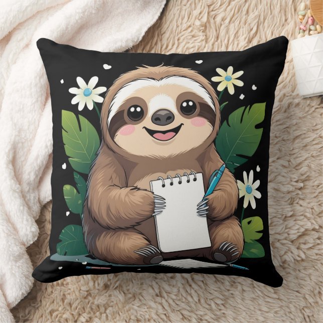 Adorable Smiling Sloth-Back to School With a Smile Cushion (Blanket)
