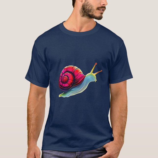 Adorable Snail T-Shirt Sticker Design. (Front)