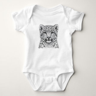 Adorable Snow Leopard Cub Baby Bodysuit