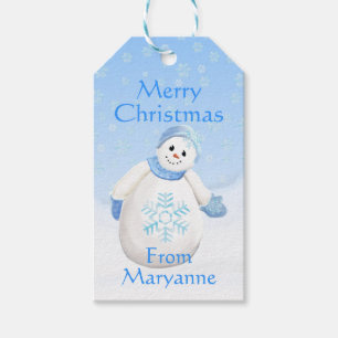 Adorable Snowman Custom Christmas Gift Tags