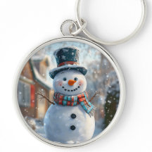 Adorable Snowman Keychain - Cute Winter Accessory