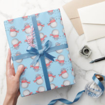 Adorable Snowman Pattern Wrapping Paper
