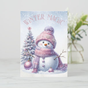 Adorable Snowman Winter Christmas Holiday Card