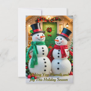 Adorable snowmen  invitation