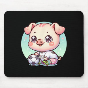 Adorable Soccer Pig Player 10 Footbyll Kawaii Anim Mouse Mat