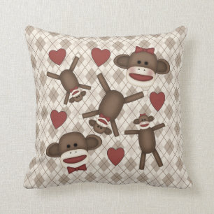 Adorable Sock Monkey Home Decor Items Cushion