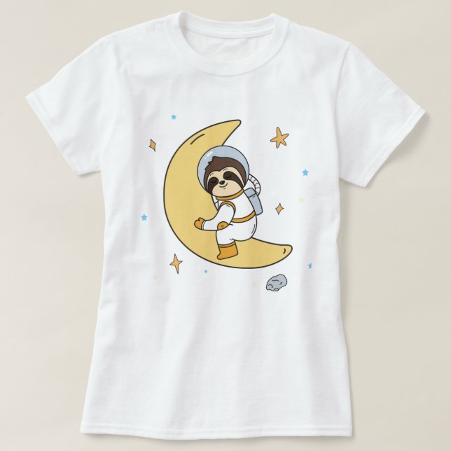 Adorable Space Sloth T-Shirt (Design Front)