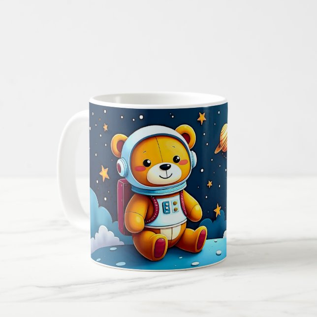 Adorable Space Teddy Coffee Mug (Front Left)