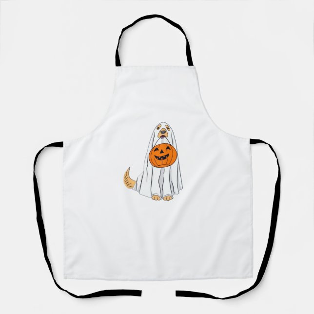 Adorable Spooky Golden Retriever Ghost Classic T-S Apron (Front)