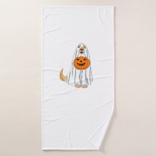 Adorable Spooky Golden Retriever Ghost Classic T-S Bath Towel