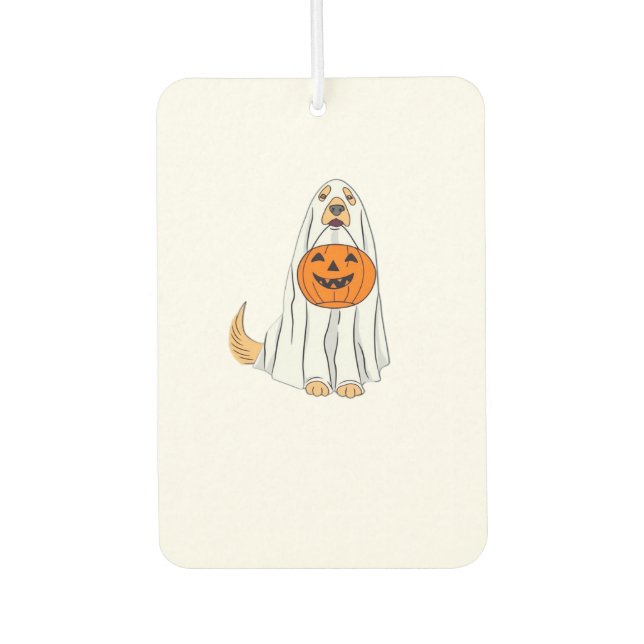 Adorable Spooky Golden Retriever Ghost Classic T-S Car Air Freshener (Front)