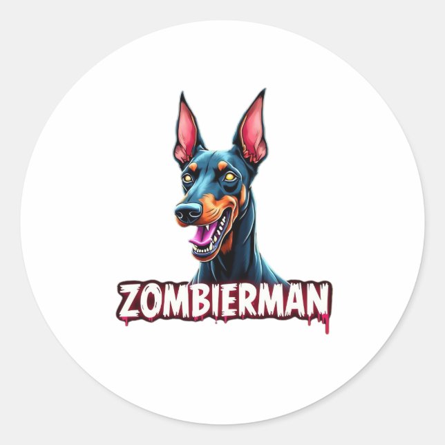 Adorable Spooky Golden Retriever Ghost Classic T-S Classic Round Sticker (Front)