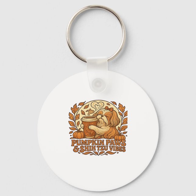 Adorable Spooky Golden Retriever Ghost Classic T-S Key Ring (Front)