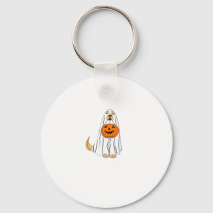 Adorable Spooky Golden Retriever Ghost Classic T-S Key Ring