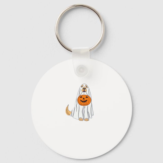 Adorable Spooky Golden Retriever Ghost Classic T-S Key Ring (Front)