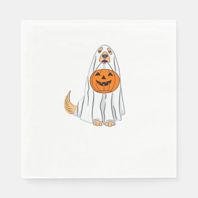 Adorable Spooky Golden Retriever Ghost Classic T-S Napkin (Front)