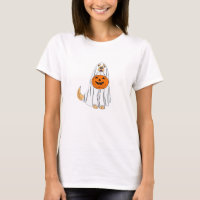 Adorable Spooky Golden Retriever Ghost Classic T-S