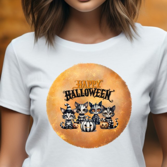Adorable Spooky Striped Halloween Kittens  T-Shirt (Creator Uploaded)