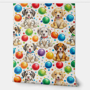  Adorable Spotted Puppies Pattern - Playful Design Wallpaper