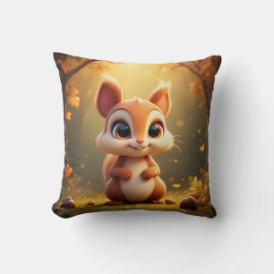 Adorable Squirrel 🌰 Cute Forest Animal Decor Cushion