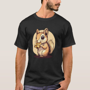 Adorable Squirrel Holding Acorns Charm T-Shirt