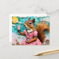 Adorable Squirrel in a Pink Dress