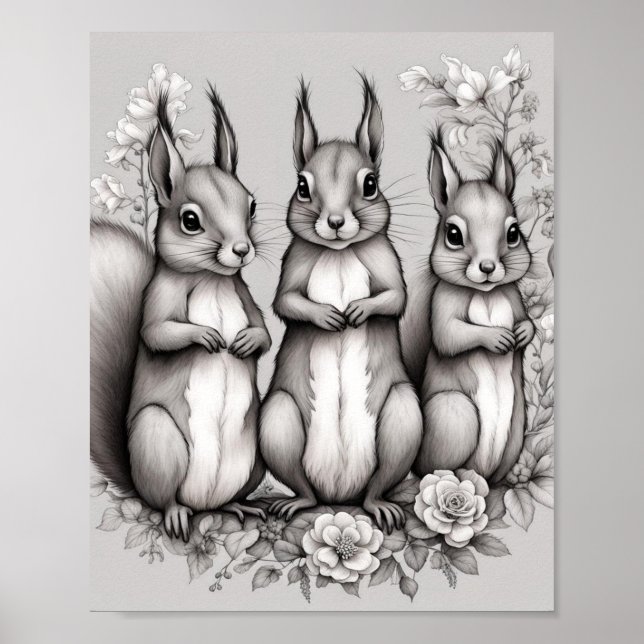 Adorable Squirrels Poster (Front)
