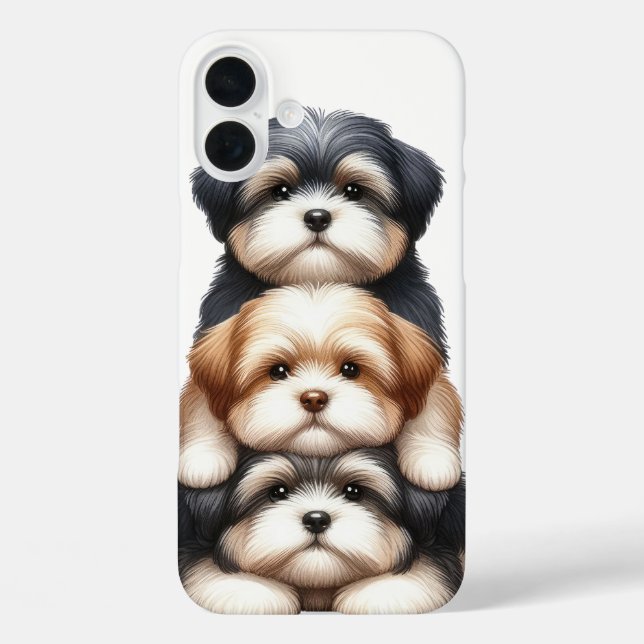 ADORABLE STACK OF SHIH TZU PUPPY DOGS Case-Mate iPhone CASE (Back)