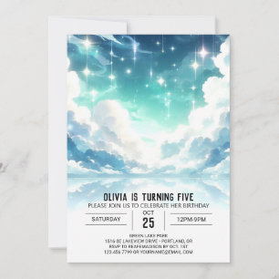 Adorable Stars Celestial Digital Birthday Invitation