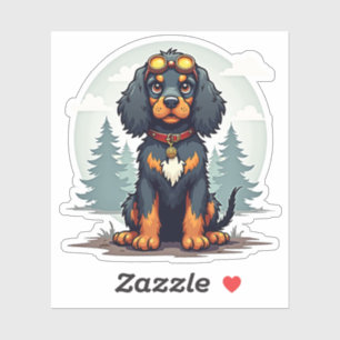 Adorable Steampunk Cocker Spaniel, Cartoon Dog,