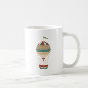 Adorable Steampunk Hot Air Balloon with Flag Coffee Mug