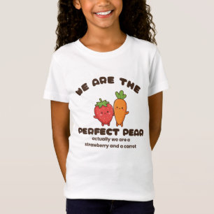 Adorable Strawberry and Carrot Character Design T-Shirt