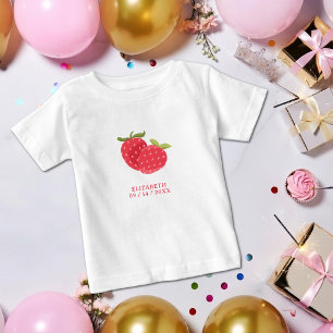 Adorable Strawberry Duo Personalised Birthday Baby T-Shirt