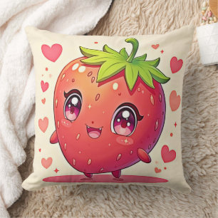 Adorable Strawberry Love Design Cushion
