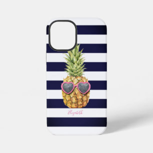 Adorable Striped Cool Pineapple iPhone 12 Mini Case