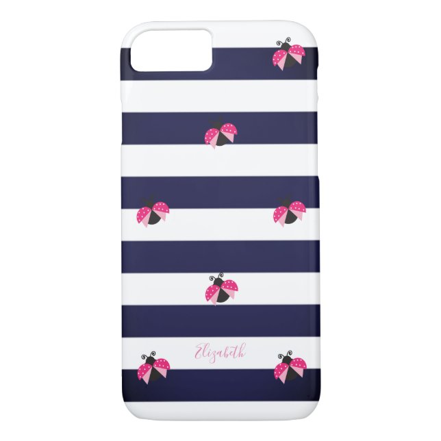 Adorable Striped,Ladybird -Personalised Case-Mate iPhone Case (Back)